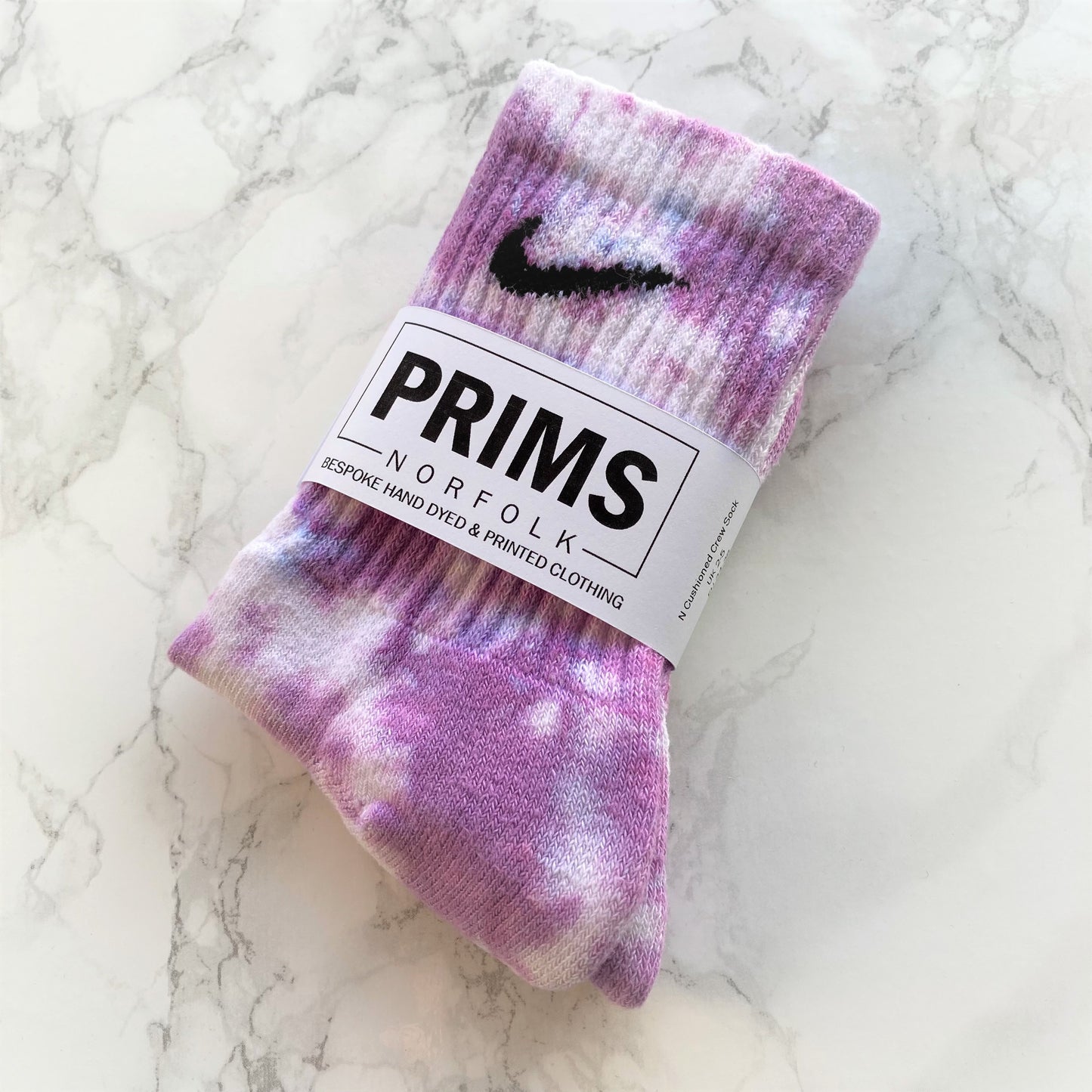 ADULTS TIE DYE CUSHIONED CREW SOCK (N) - GRAPE SODA